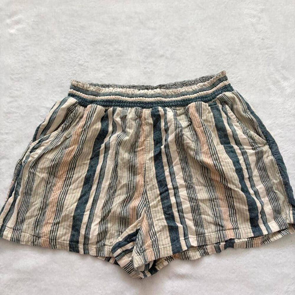 Universal Thread Stripes Linen Flowy Shorts Women's L Summer Loungewear Casual